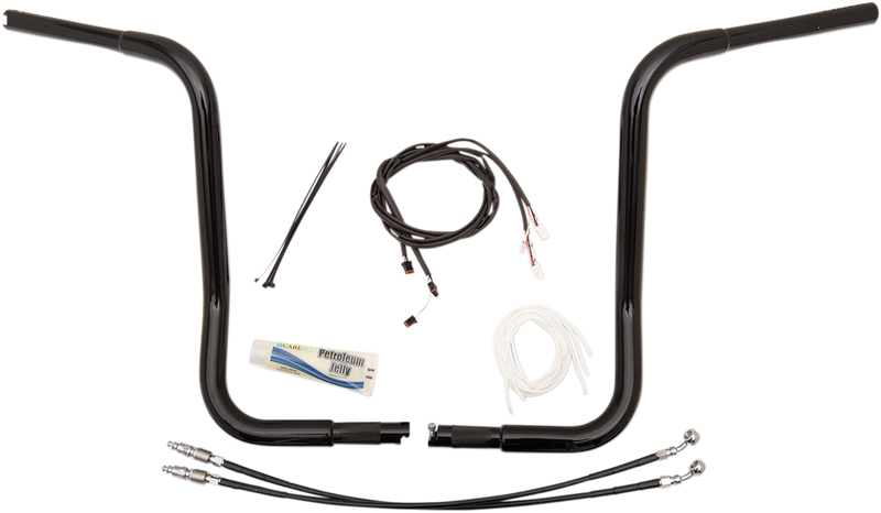 FAT BAGGERS INC. 1-1/4" EZ Install Round Top Handlebar Kit - 16" - Black 909516-B