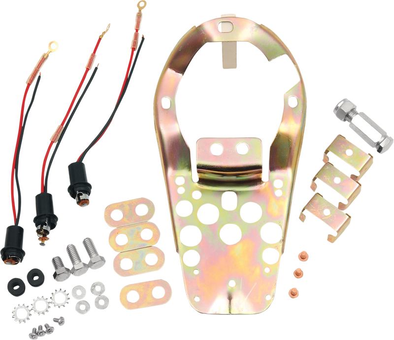 DRAG SPECIALTIES Three-Light Dash Base Plate Kit - Zinc Plated - FL '63-'67