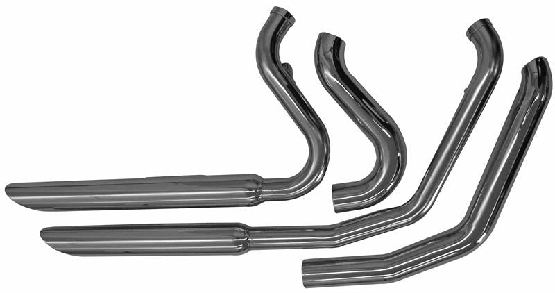 BASSANI XHAUST FireFlight Series Pro-Street Slash Cut Exhaust System - Chrome - '86-'17 Softail