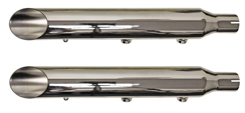 BASSANI XHAUST 3" Firepower Series Slip-On Mufflers - Chrome - Bologna - SOFTAIL '07-'17