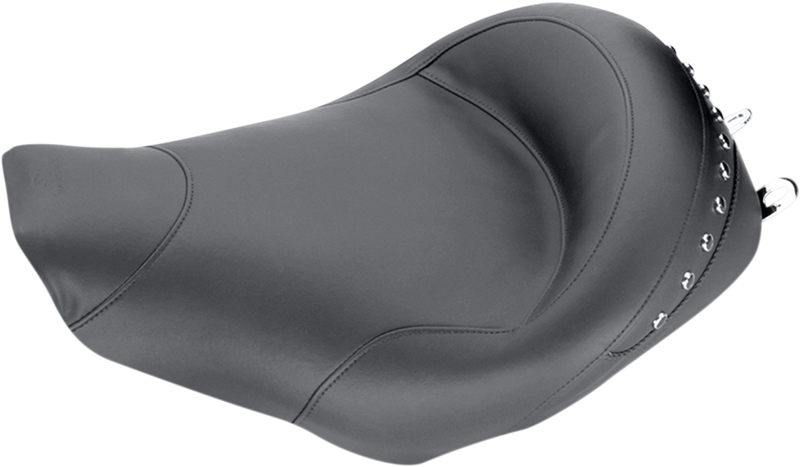 MUSTANG Wide Black Pearl-Center Studded Touring Solo Seat - Touring '99-'07