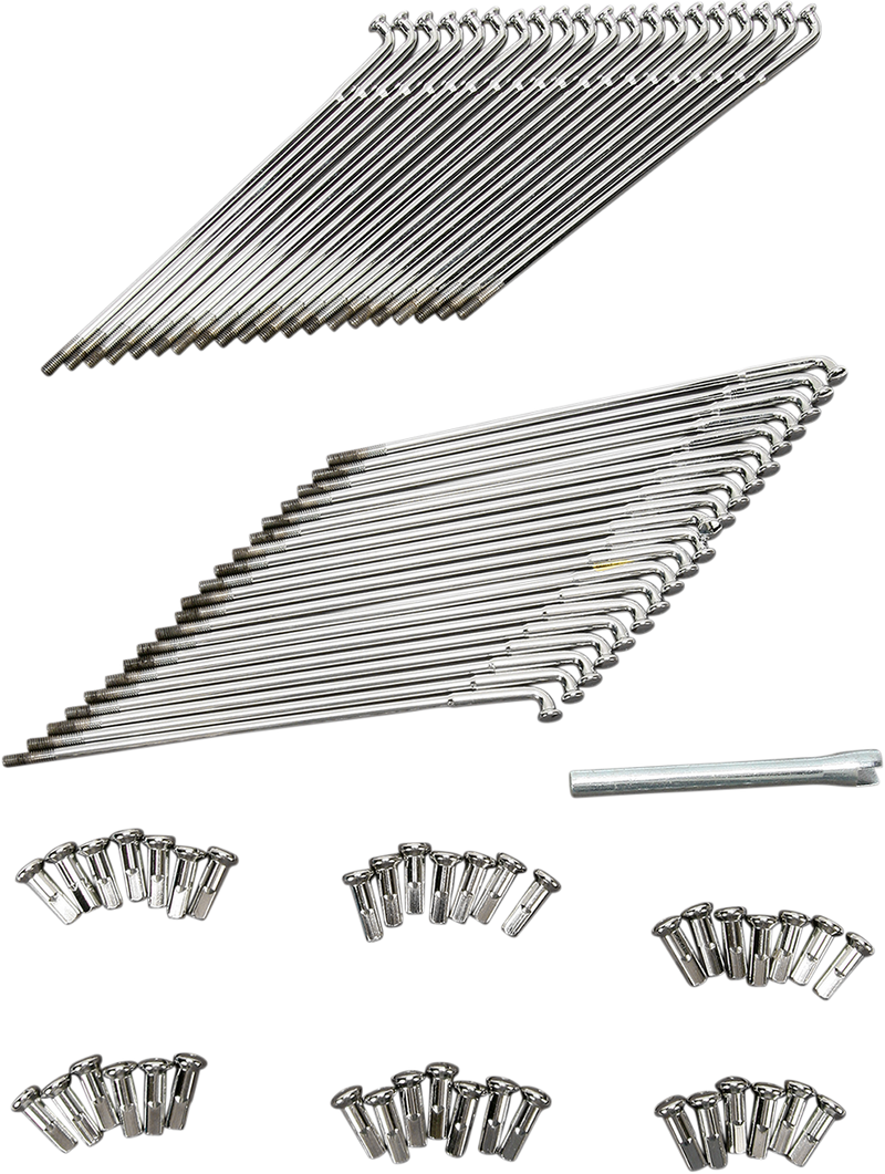 DRAG SPECIALTIES Replacement Smooth Drop-Center Front Chrome Spoke Set - 21" Wide Glide