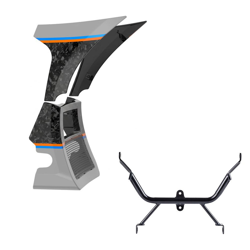 Advanblack Daybrake Carbon Fiber Fairing Spoiler Kit with Support Bracket for '23.5-'26 Harley Road Glide
