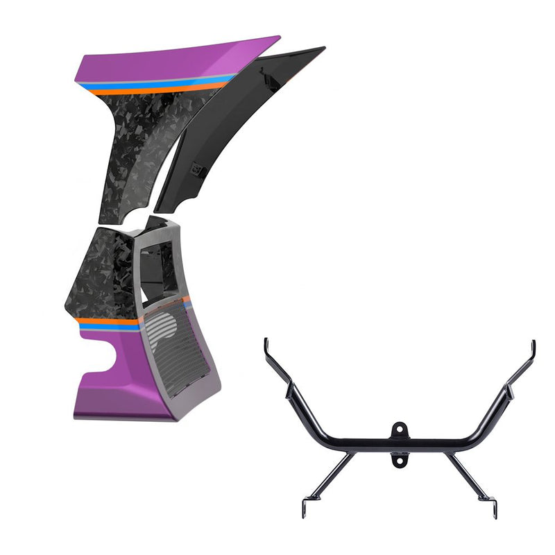 Advanblack Daybrake Carbon Fiber Fairing Spoiler Kit with Support Bracket for '23.5-'26 Harley Road Glide