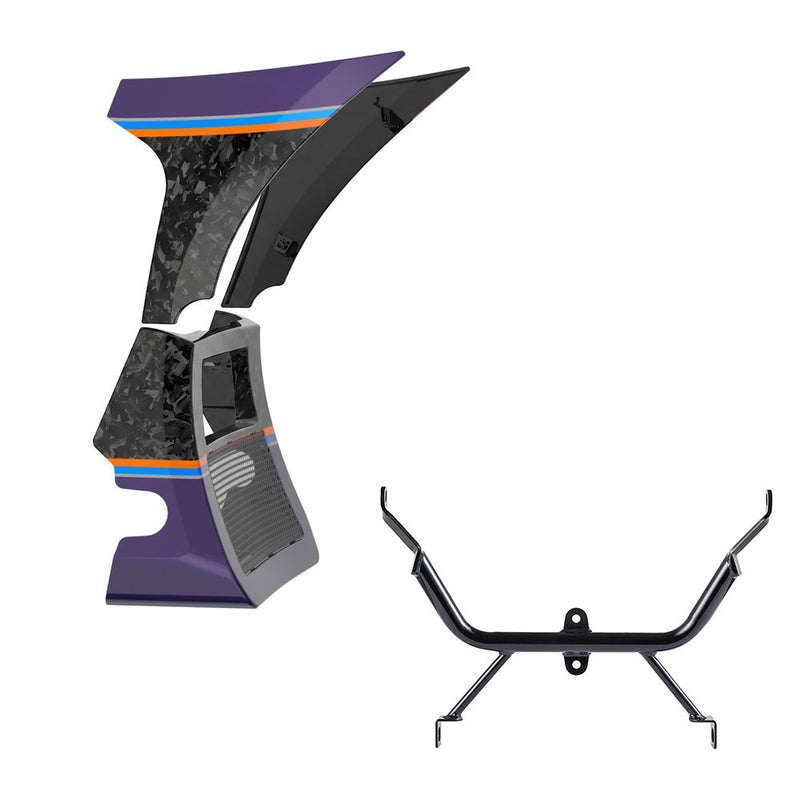 Advanblack Daybrake Carbon Fiber Fairing Spoiler Kit with Support Bracket for '23.5-'26 Harley Road Glide
