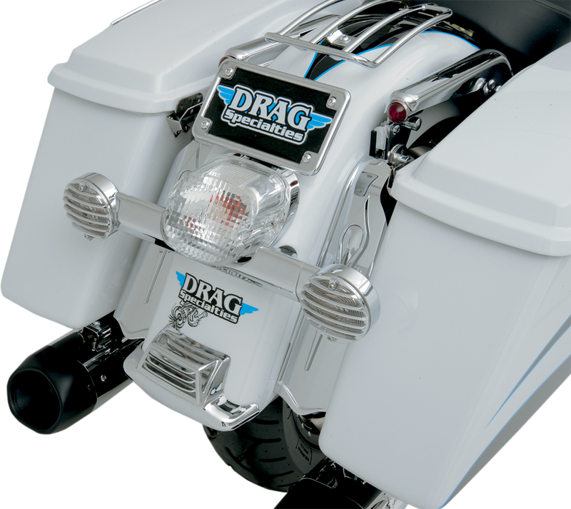 DRAG SPECIALTIES Flat-Style Front / Rear Turn Signal Lens Grille Set - Chrome