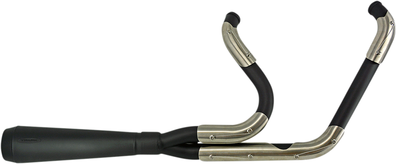 TRASK Assault 2:1 Exhaust - Black/Stainless Steel - '07-'17 Softail