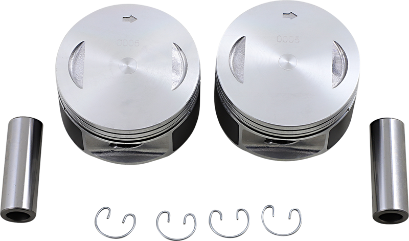 DRAG SPECIALTIES Replacement 9:1 Piston Set - Bore Oversize +.005" - Twin Cam