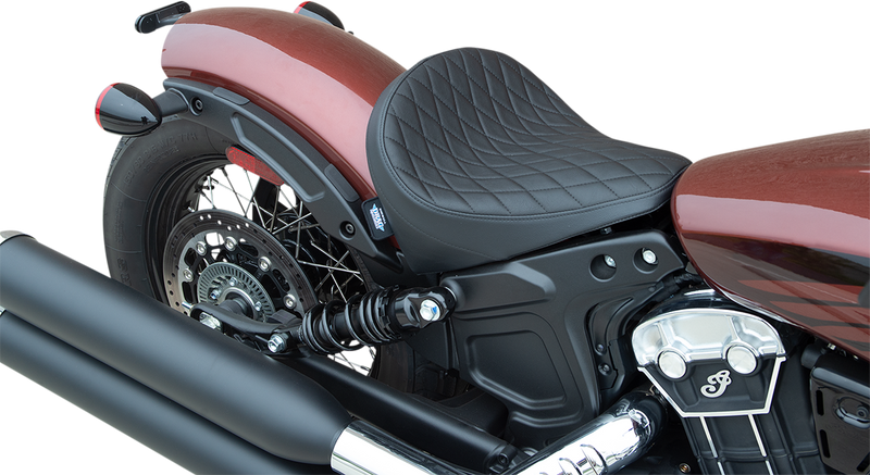 DRAG SPECIALTIES Bobber Style Diamond Black Stitch Vinyl Solo Seat - Black - Scout '18-'24