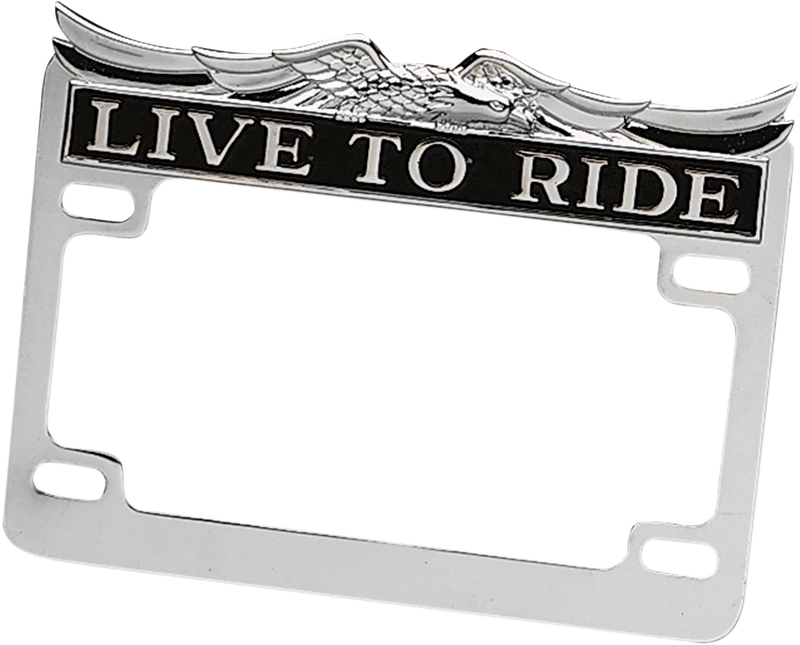 DRAG SPECIALTIES License Plate Frame - Live to Ride - Chrome / Black