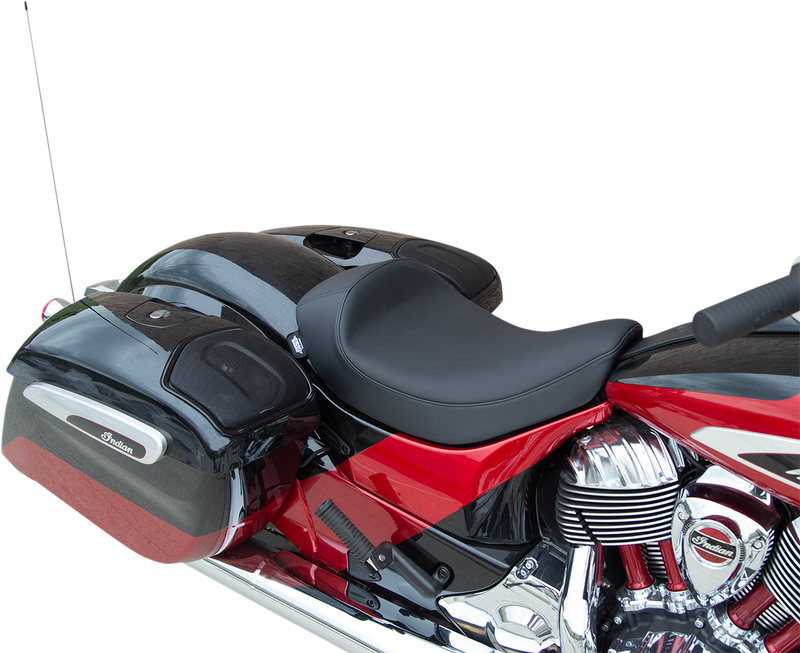 DRAG SPECIALTIES Extended Reach Solo Smooth Vinyl Seat - Black - Indian '14-22