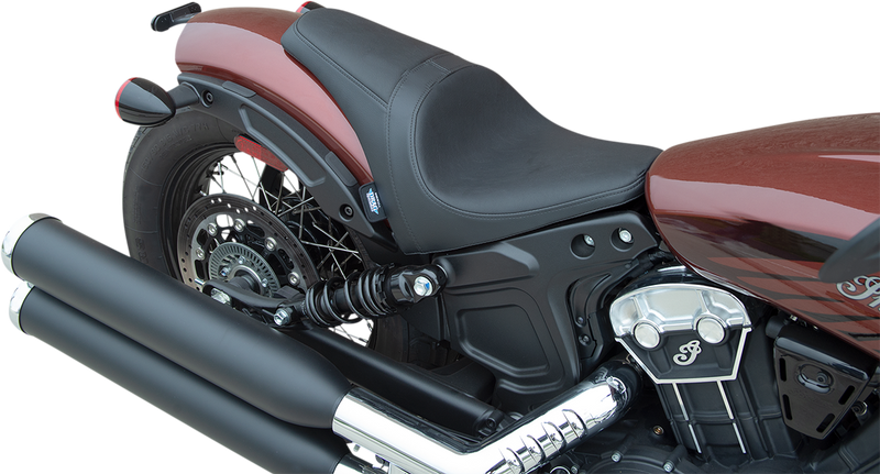 DRAG SPECIALTIES Cafe Style Smooth Vinyl 3/4 Solo Seat - Black - Scout '18-'24