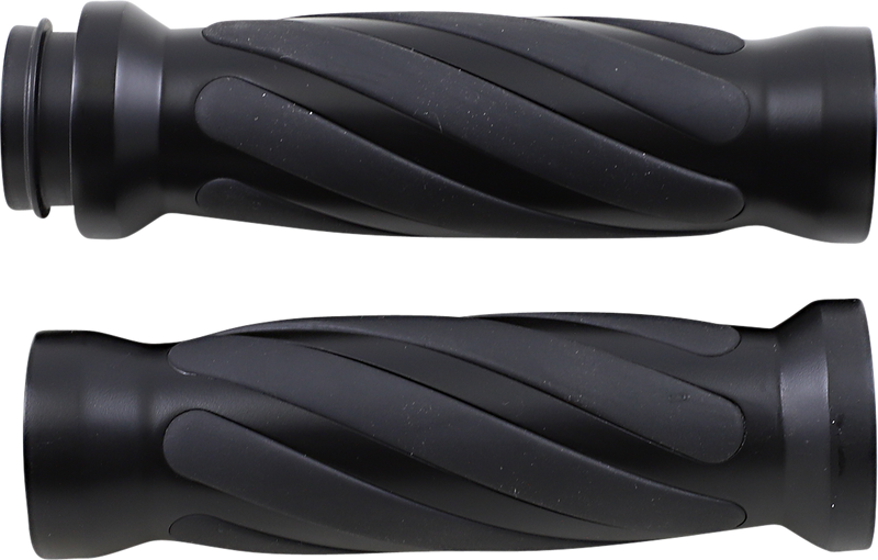 DRAG SPECIALTIES Twisted Grips - TBW - Matte Black