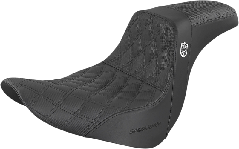 SADDLEMEN Pro Series SDC Performance Seat - w/o Backrest - Lattice Stitch/Lumbar Gripper - Softail '18-'24