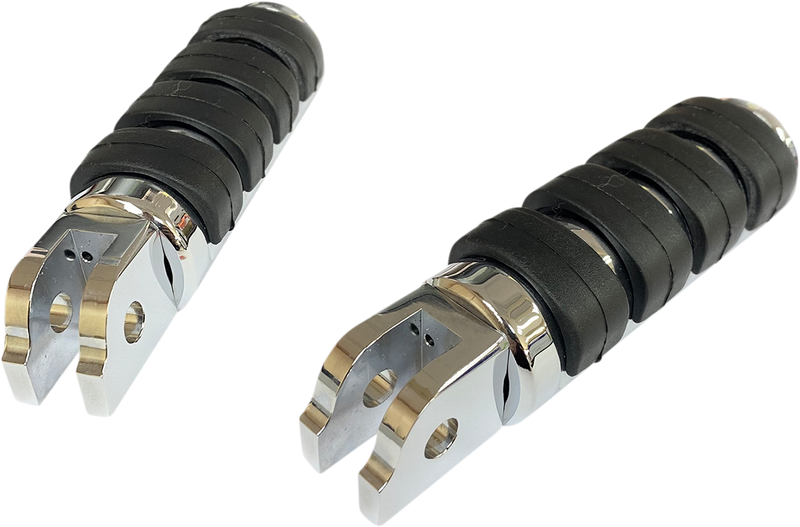 DRAG SPECIALTIES FML Soft-Ride Folding Footpegs - Driver - Chrome/Black - Softail