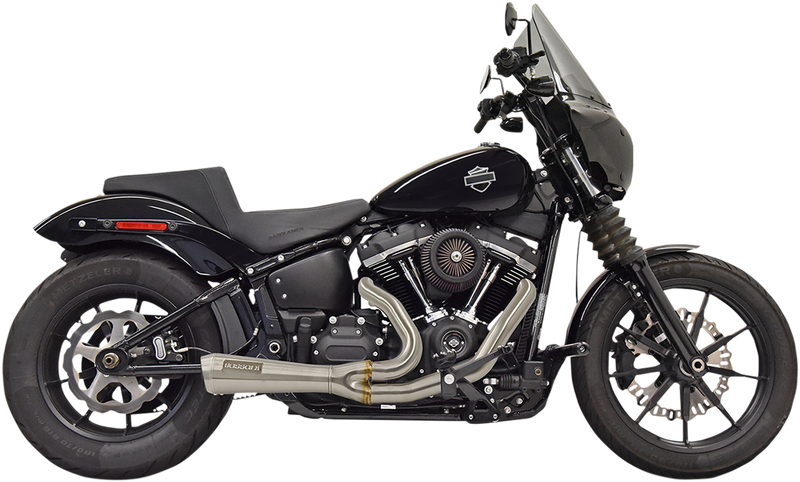 BASSANI XHAUST 2:1 Short Exhaust - Stainless Steel - '18-'21 SOFTAIL