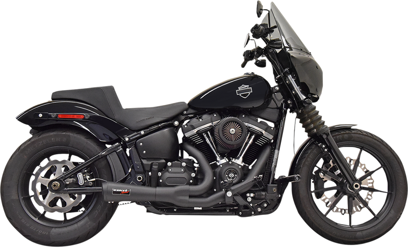 BASSANI XHAUST 2:1 Short Exhaust - Black - 2018-2021 SOFTAIL MODELS