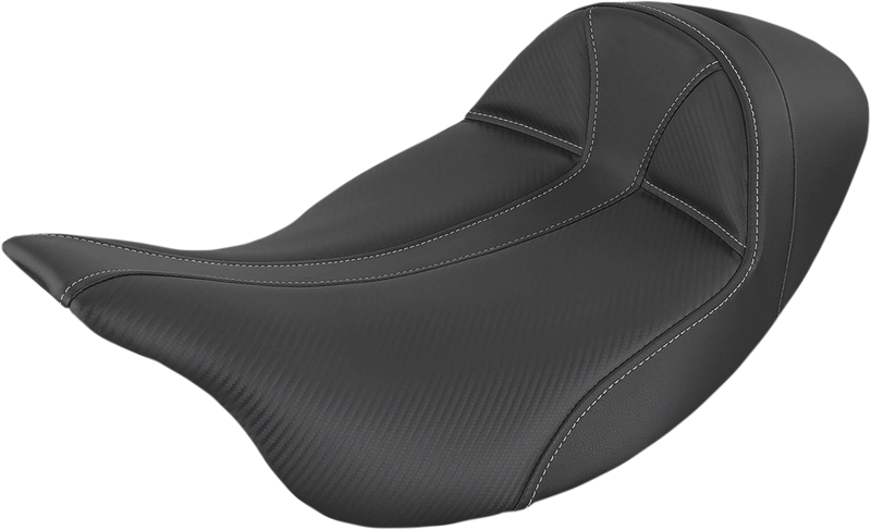 SADDLEMEN Dominator Seat - Low - Solo - Black w/ Gray Stitching - Touring '08-'24
