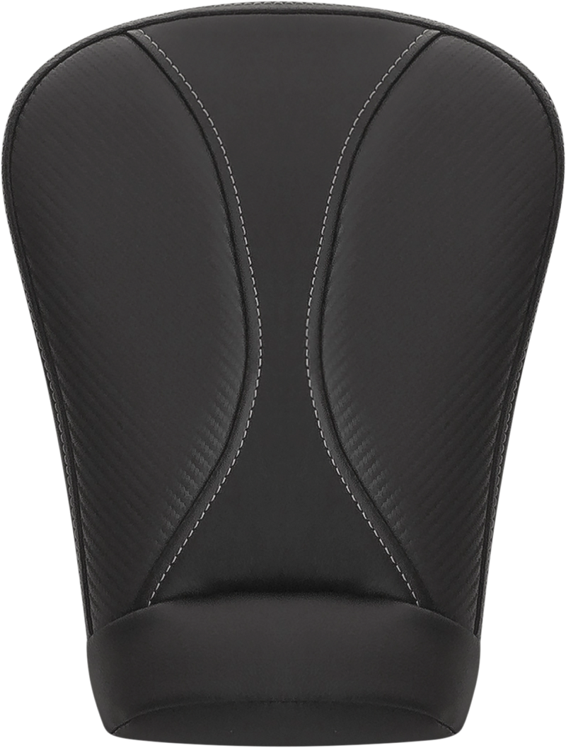 SADDLEMEN Dominator Pillion Pad - Extended Reach - Black w/ Silver Stitching - '08-'23 TOURING (10" Wide)