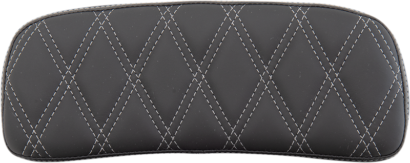 DRAG SPECIALTIES Chopped Tour-Pak Double Diamond Silver Stitch Pad - Black