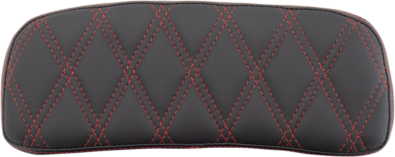 DRAG SPECIALTIES Chopped Tour-Pak Double Diamond Red Stitch Pad - Black