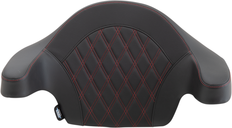 DRAG SPECIALTIES Double Diamond Red Stitch King Tour Pak Vinyl Pad - Black - FL '14-'20