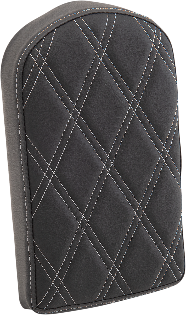 DRAG SPECIALTIES Double Diamond Silver Stitch Sissy Bar Pad - Black - 10"