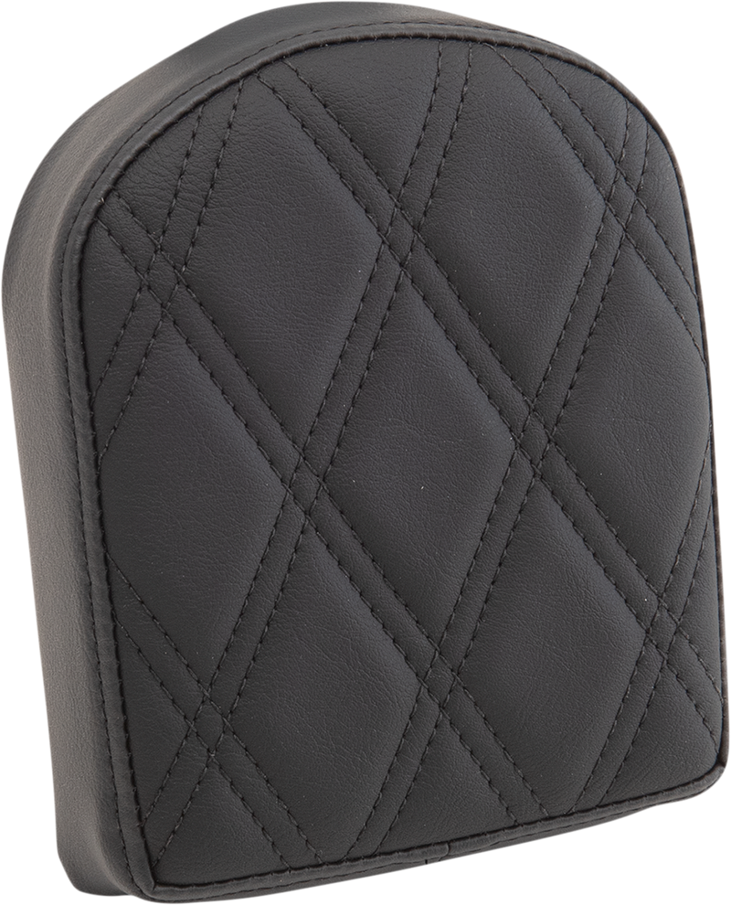 DRAG SPECIALTIES Double Diamond Black Stitch Sissy Bar Pad - Black - 7"