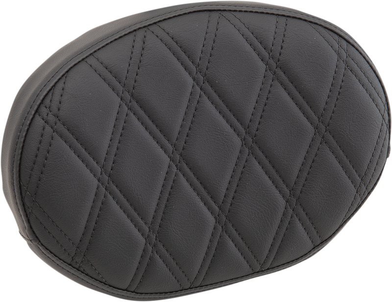 DRAG SPECIALTIES Oval Double Diamond Black Stitch Sissy Bar Pad - Black