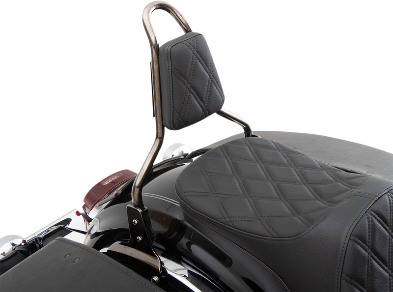 DRAG SPECIALTIES Tapered Double Diamond Black Stitch Sissy Bar Pad - Black