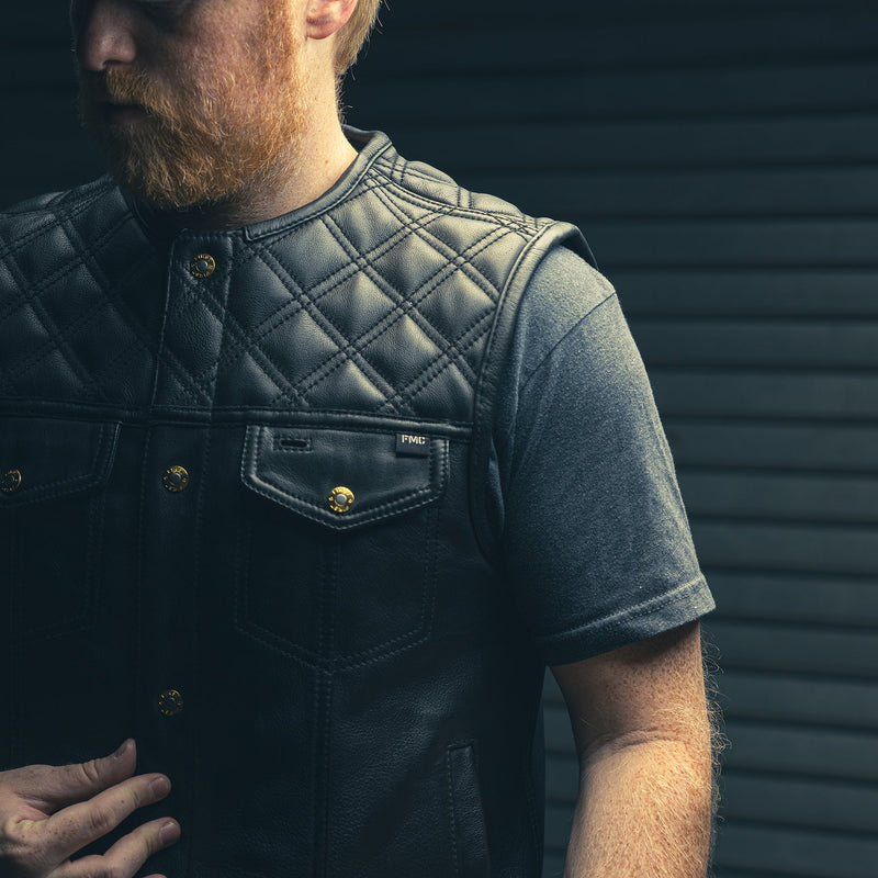 12 Gauge Men's Motorcycle Leather Vest