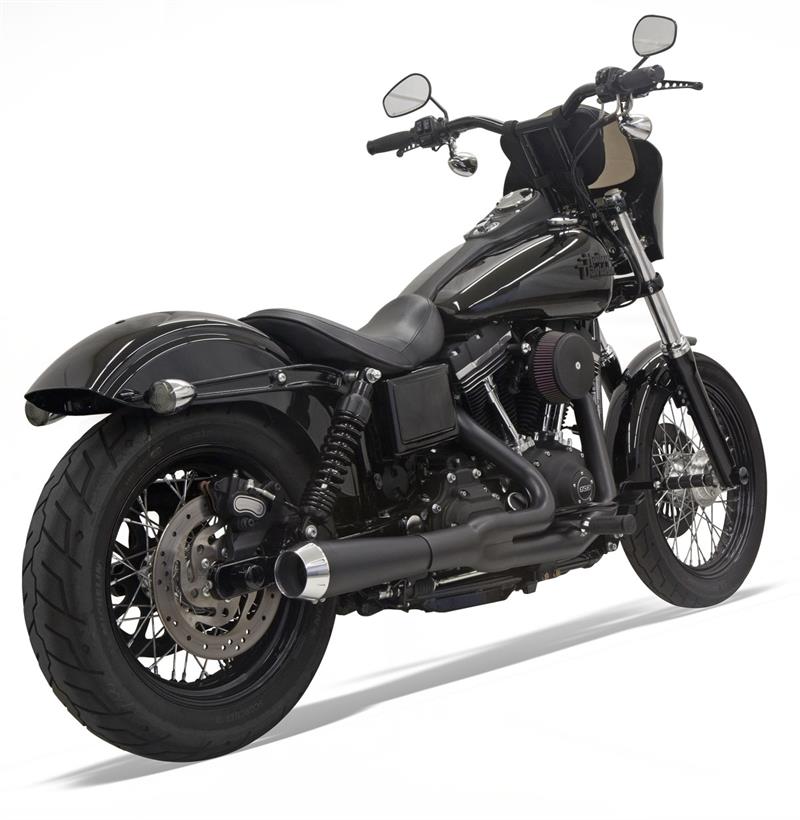 BASSANI XHAUST Road Rage 2:1 Exhaust System - Black - Short - '06-'17 FXD