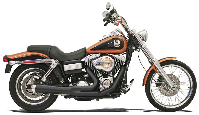 BASSANI XHAUST Road Rage 2:1 Exhaust System - Black - Short - '06-'17 FXD