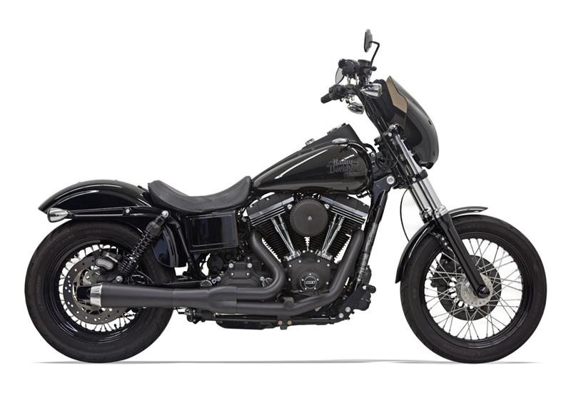 BASSANI XHAUST Road Rage 2:1 Exhaust System - Black - Short - '06-'17 FXD