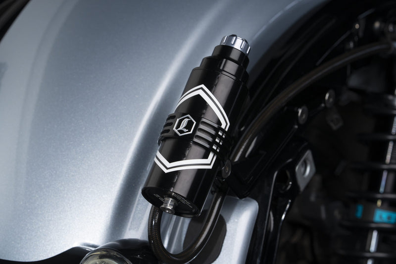 LEGEND SUSPENSION REVO ARC Billet Remote Reservoir External Mounts - Black - Touring '14-'23