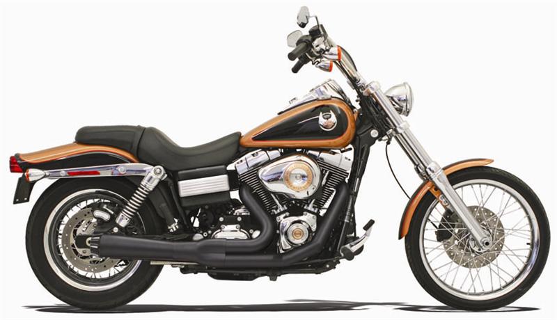 BASSANI XHAUST Road Rage 2:1 Exhaust System - Black - Megaphone - Short - '91-'05 FXD