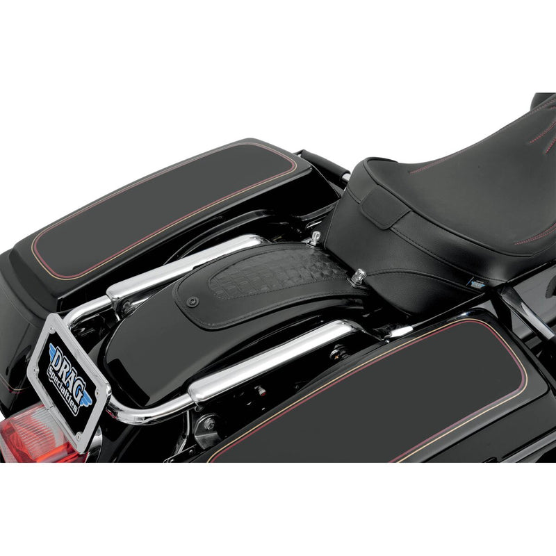 DRAG SPECIALTIES Fender Bib Embossed Faux Gator Leather Center - Black - 12" - FLH/FLT '97-'13