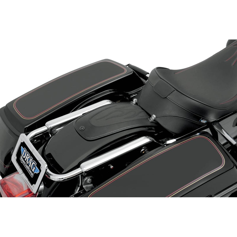 DRAG SPECIALTIES Fender Bib Flame Stitched Vinyl Center - Black - 12" - FLH/FLT '97-'13