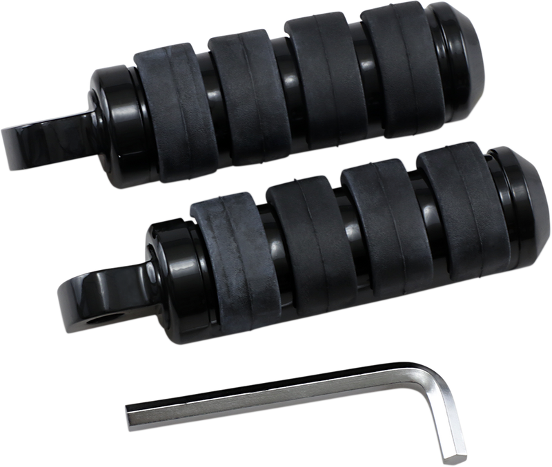 DRAG SPECIALTIES Folding Soft-Ride Small Male Mount Footpegs Set - Black