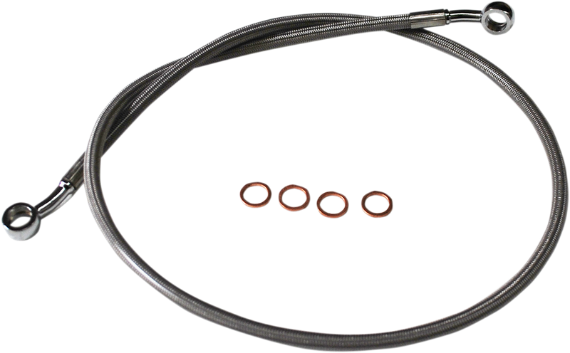 LA CHOPPERS Scout Complete Stainless Braided Handlebar Cable/Brake Line Kit - 12" - 14" Handlebars