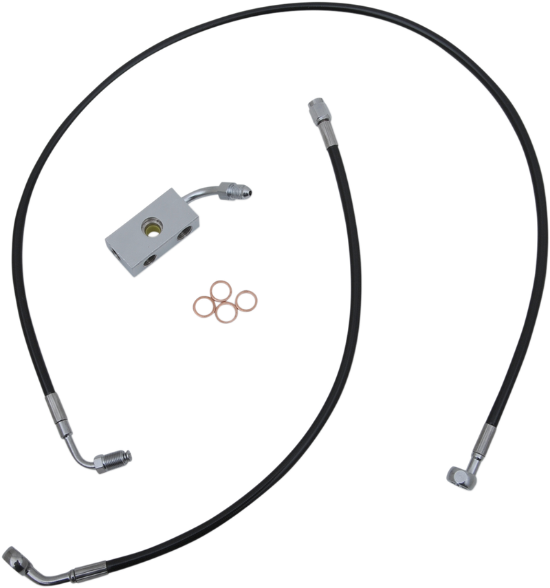 LA CHOPPERS Brake Line - 12" - 14" Ape Hanger Handlebars - Black