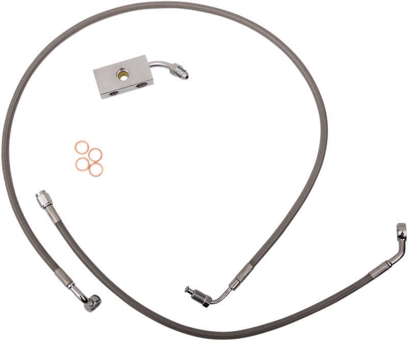 LA CHOPPERS Brake Lines - 18" - 20" Ape Hanger Handlebars - Stainless Steel