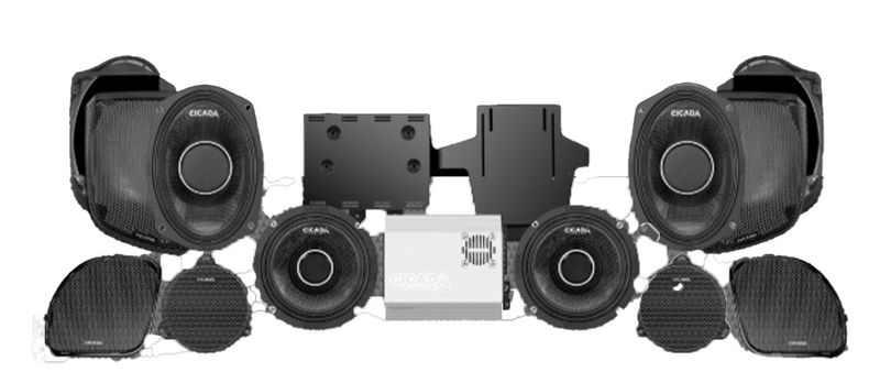 CICADA AUDIO -  14FLXCHX-4X4 - 4 CH FLX Amp & 4 Speaker CHX Speaker System