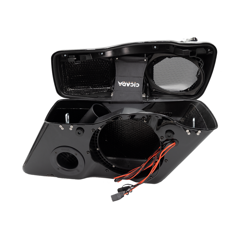 CICADA AUDIO - 14HDBAG10LID69-P - COMPLETE 6X9, 10" SADDLEBAG