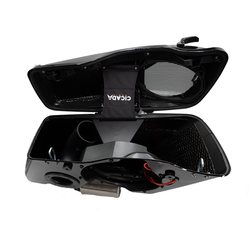 CICADA AUDIO - 14HDXBAG10LID69 - COMPLETE 6X9 LID, 10"  EXTENDED SADDLEBAG PAIR
