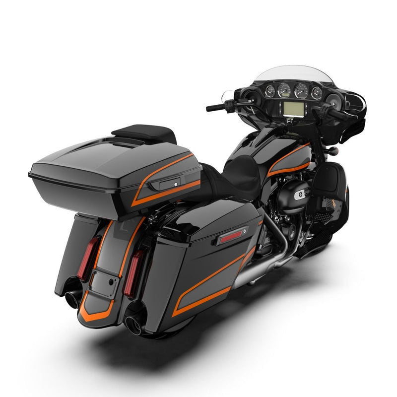 Advanblack APEX RUSHMORE CHOPPED Rear Tour Trunk Pack FOR '97-'25 HARLEY TOURING / SOFTAIL