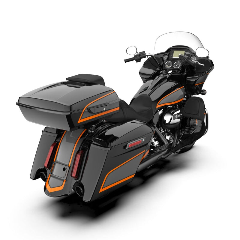Advanblack APEX RUSHMORE CHOPPED Rear Tour Trunk Pack FOR '97-'25 HARLEY TOURING / SOFTAIL