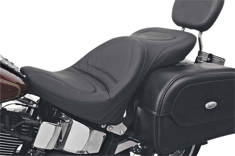 SADDLEMEN Seat - Explorer™ - Without Backrest - Stitched - Black - Softail '00-'06