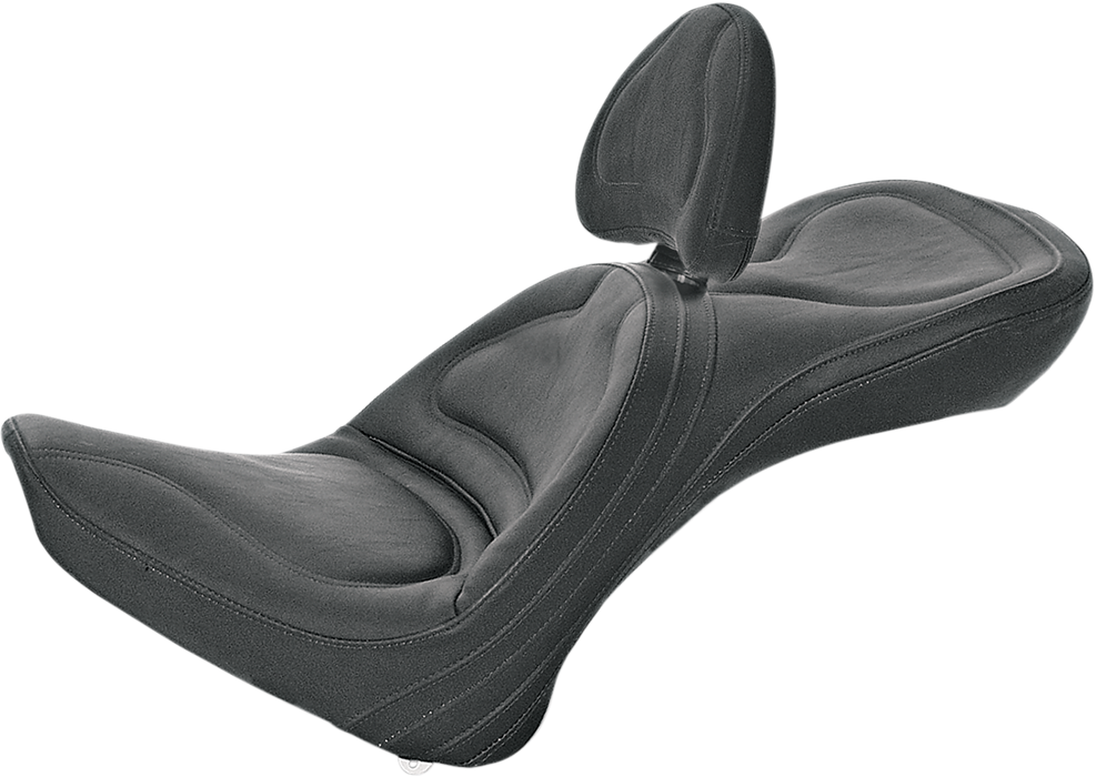 SADDLEMEN Seat - Explorer* - With Backrest - Stitched - Black - 2000-2006 Softail