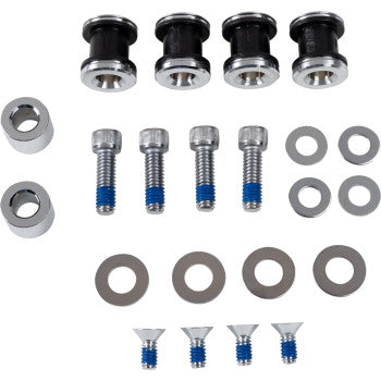 DRAG SPECIALTIES 4-Point Backrest Docking Kit - Black - Touring '14-'24